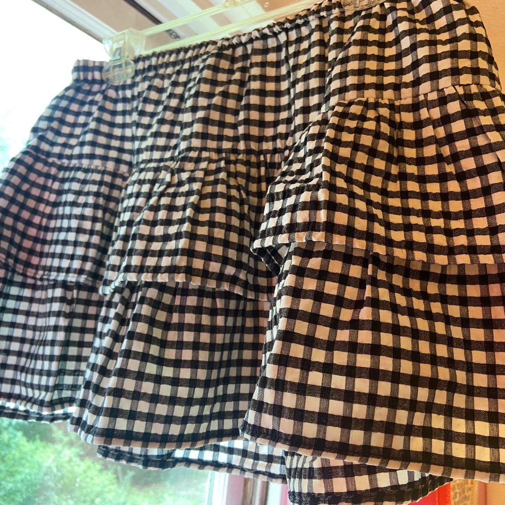 Wild Fable Gingham Shorts Black/White Seersucker Elastic High Waist Women’s - Picture 1 of 3